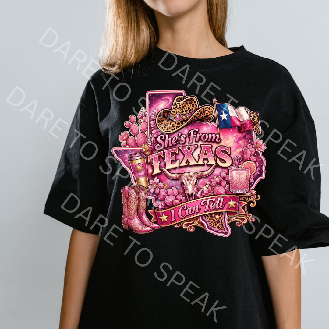 She's From Texas Western T-shirt mockup