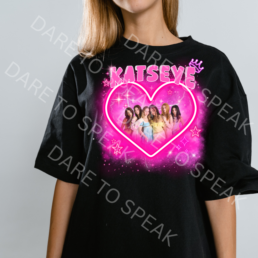 KATSEYE Pink Heart T-shirt mockup