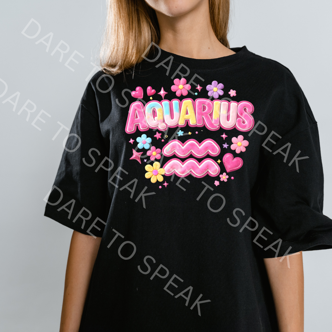 Aquarius Floral Zodiac T-shirt mockup