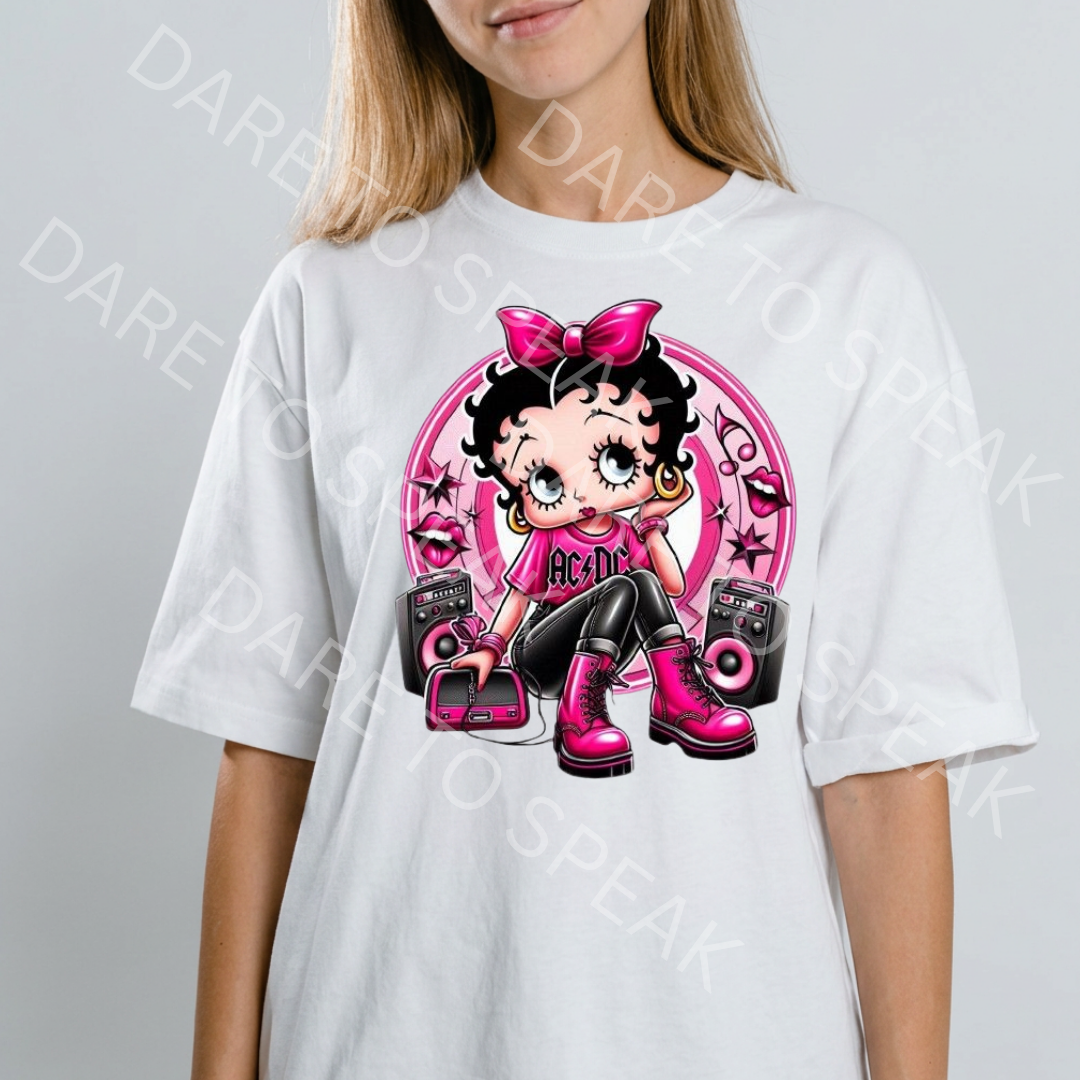 Betty Boop AC DC T-shirt mockup