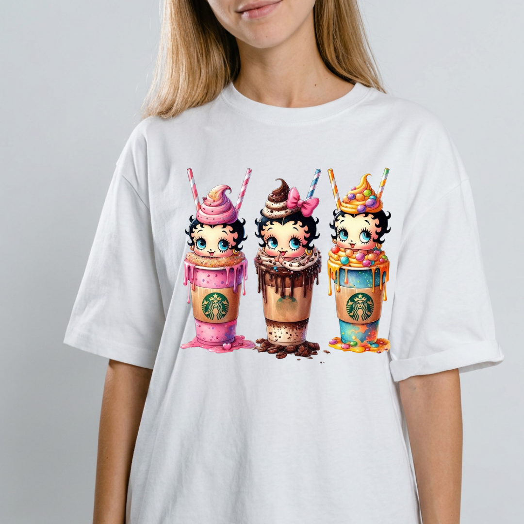 Betty Boop Starbucks T-shirt mockup