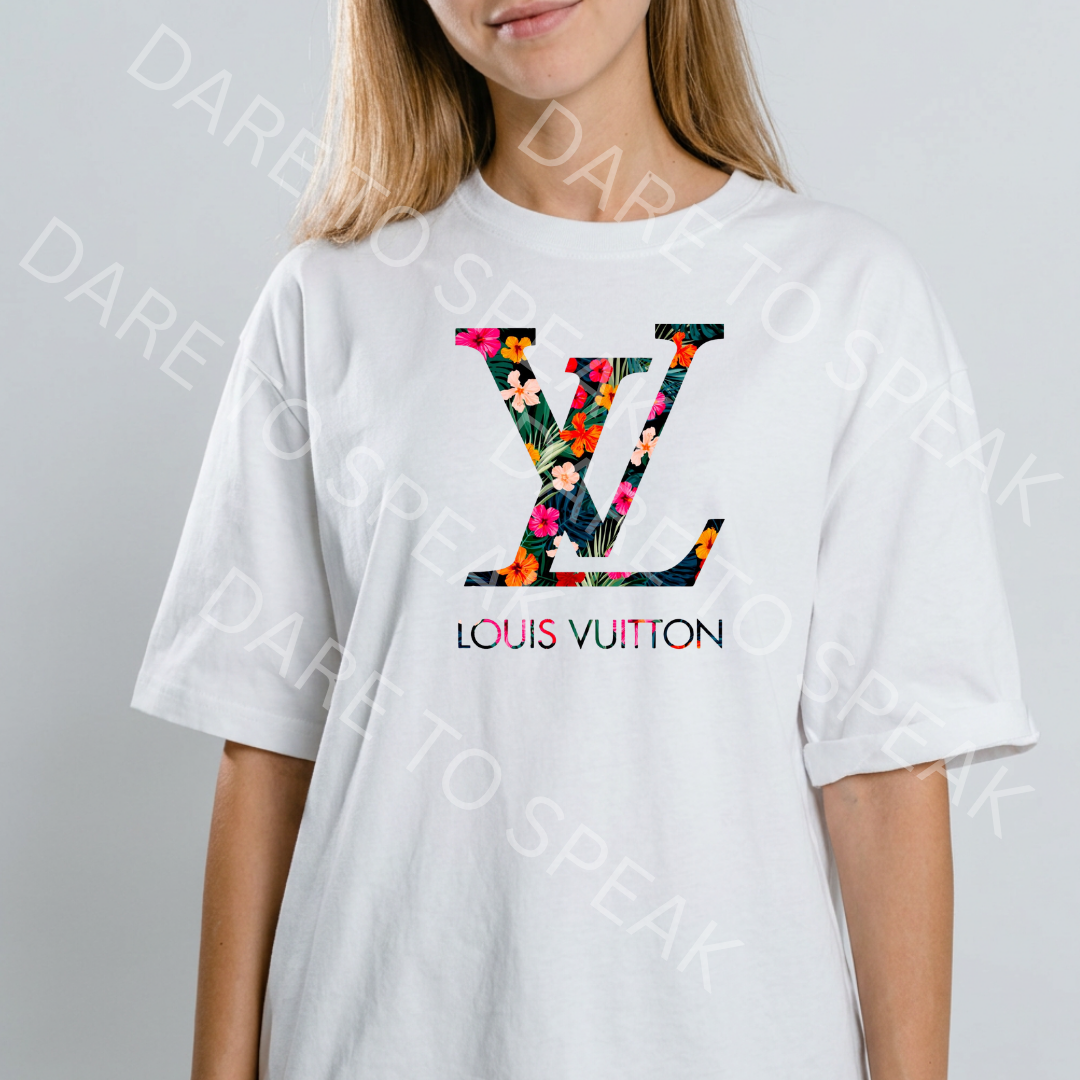 Floral Louis Vuitton T-shirt mockup