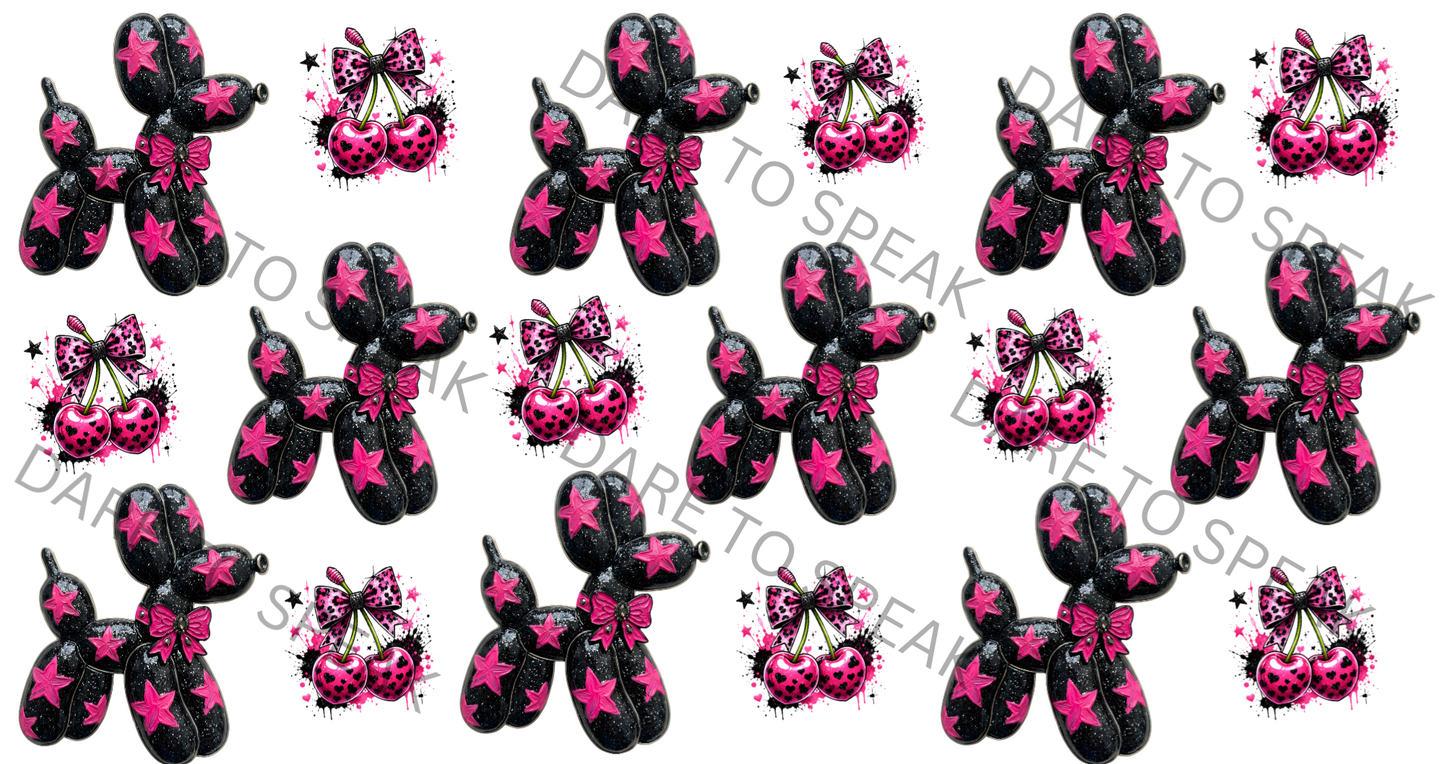 Pink Star Balloon Dog
