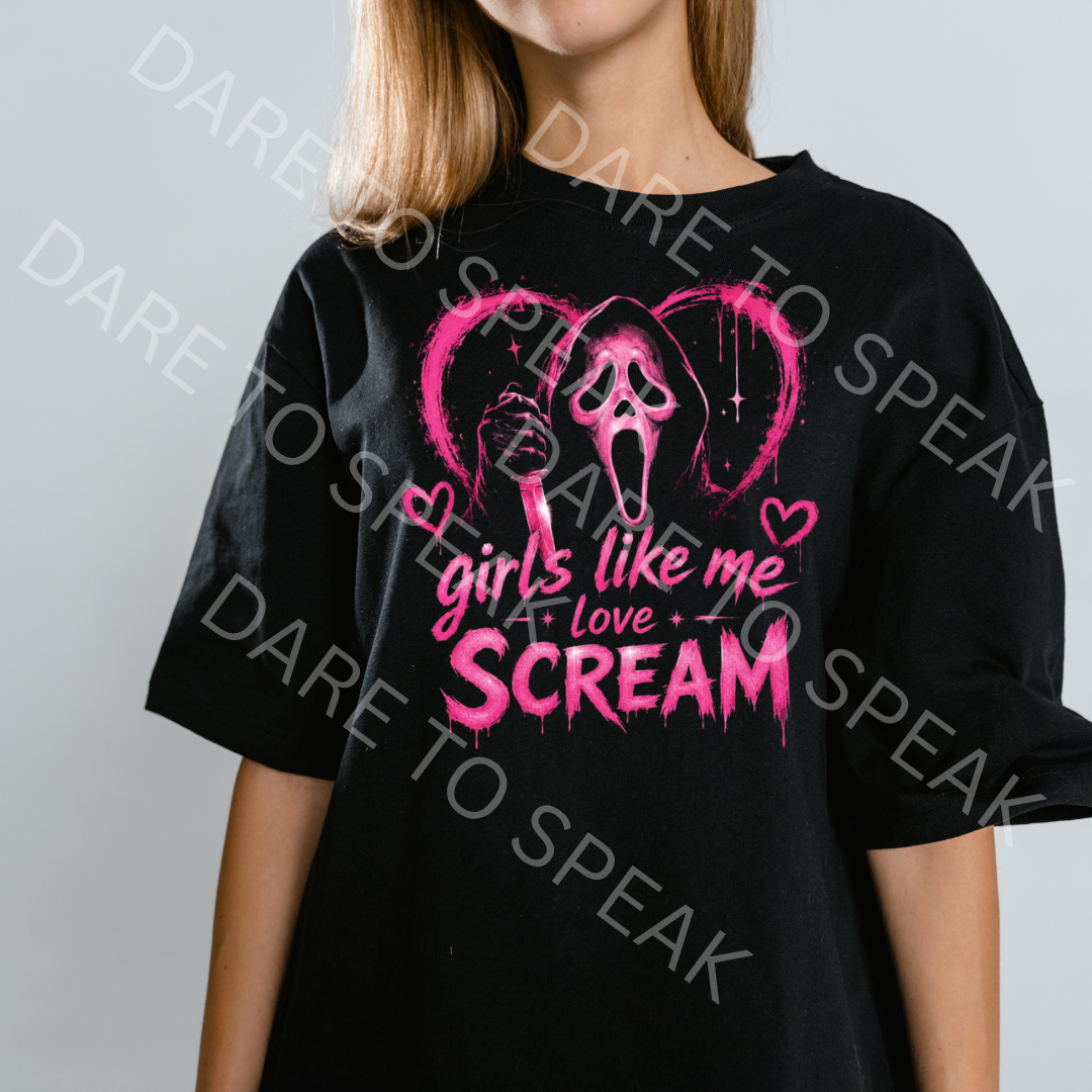 Girls Like Me Love to Scream T-shirt mockup