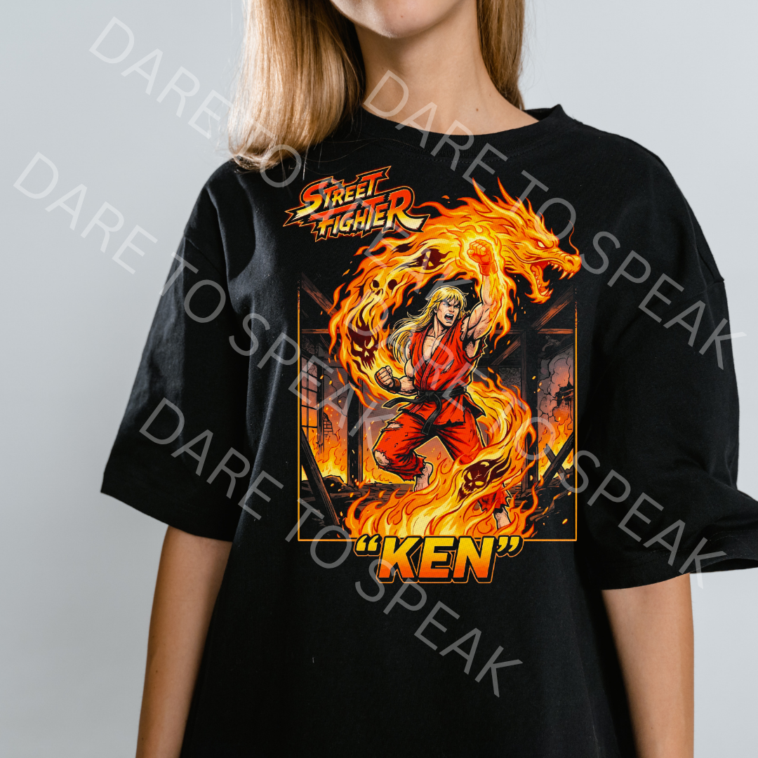 Street Fighter Ken T-shirt mockup