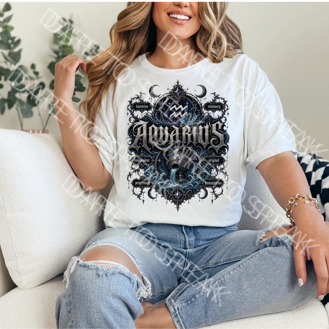 Aquarius Gothic T-shirt mockup