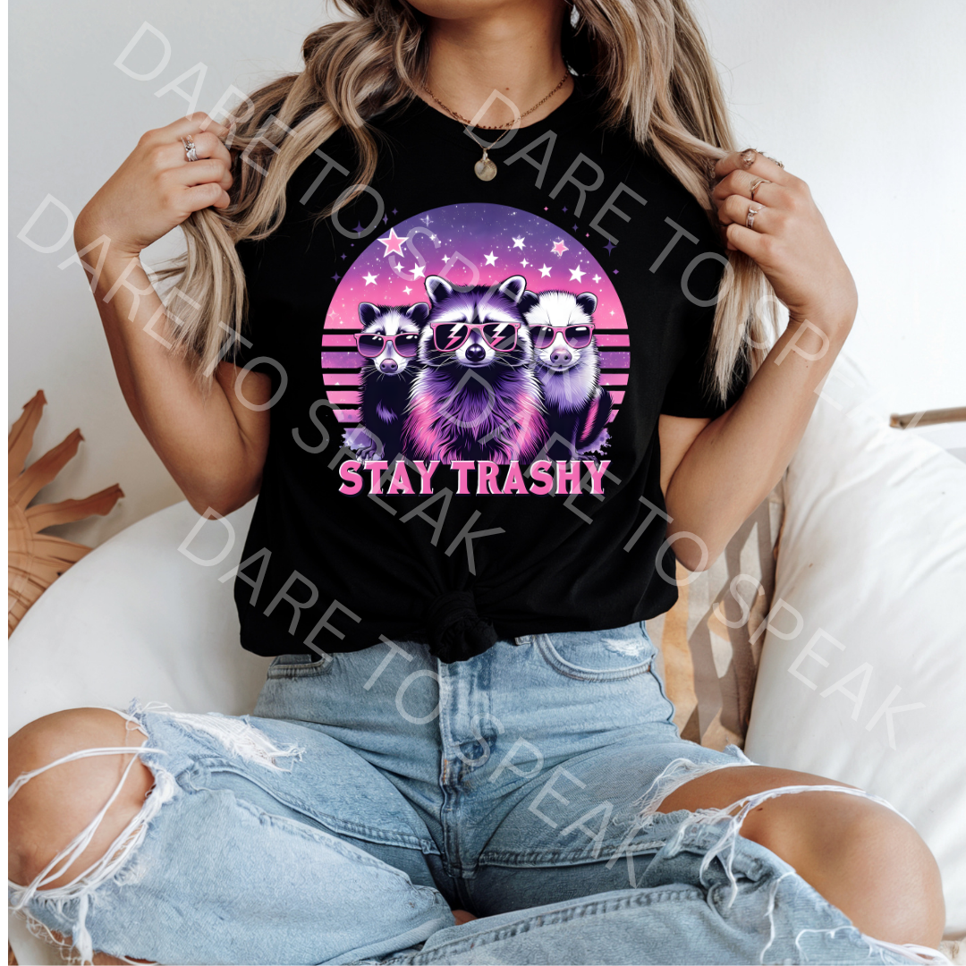 Stay Trashy Raccoons T-shirt mockup