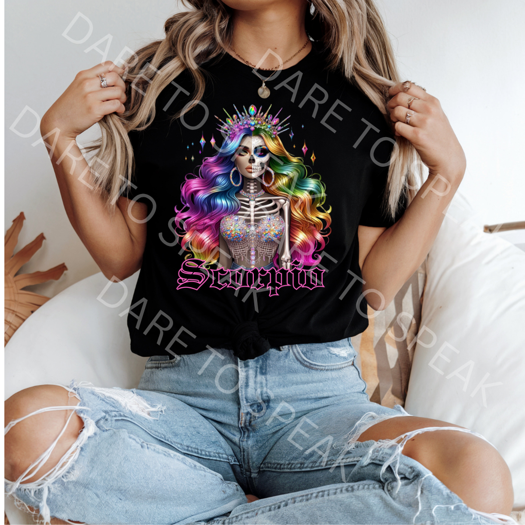 Scorpio Skeleton Goddess T-shirt mockup
