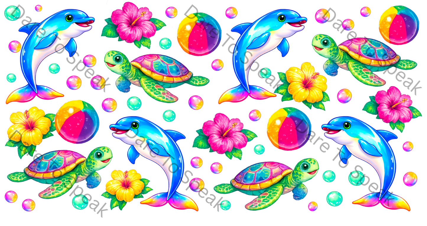 Dolphines with flowers
