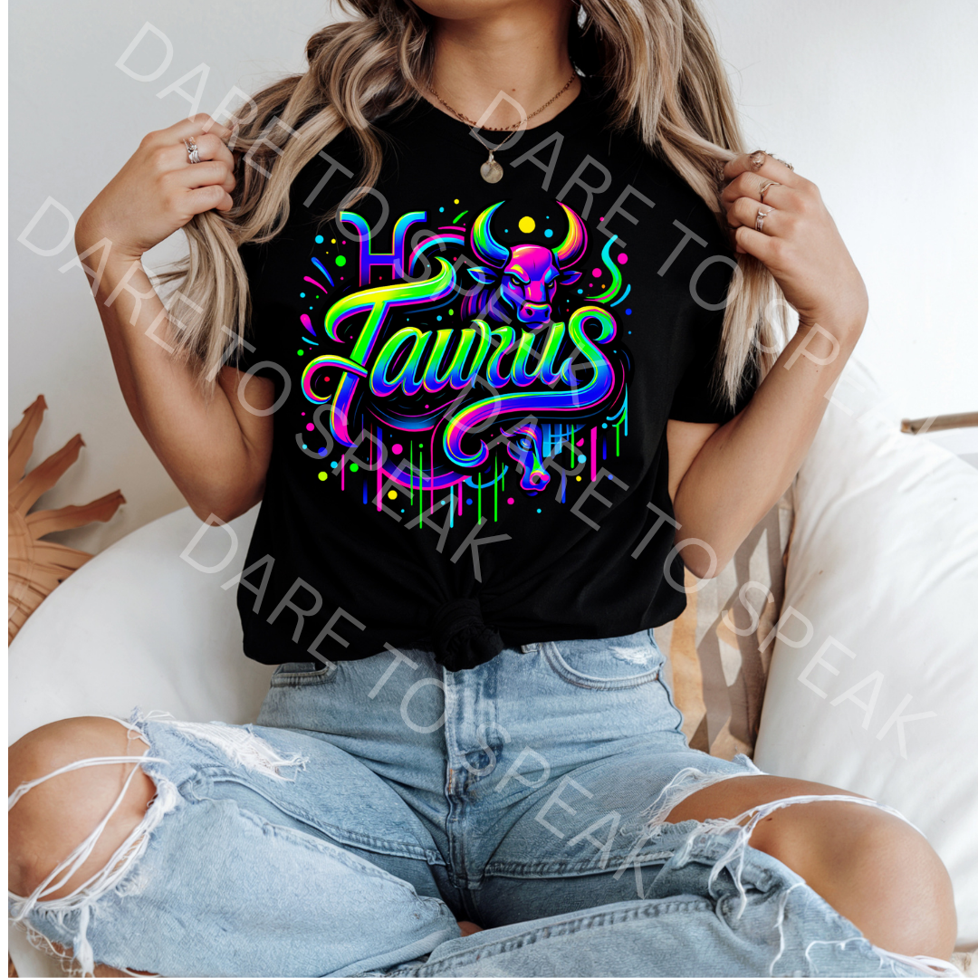 Taurus Neon Script T-shirt mockup