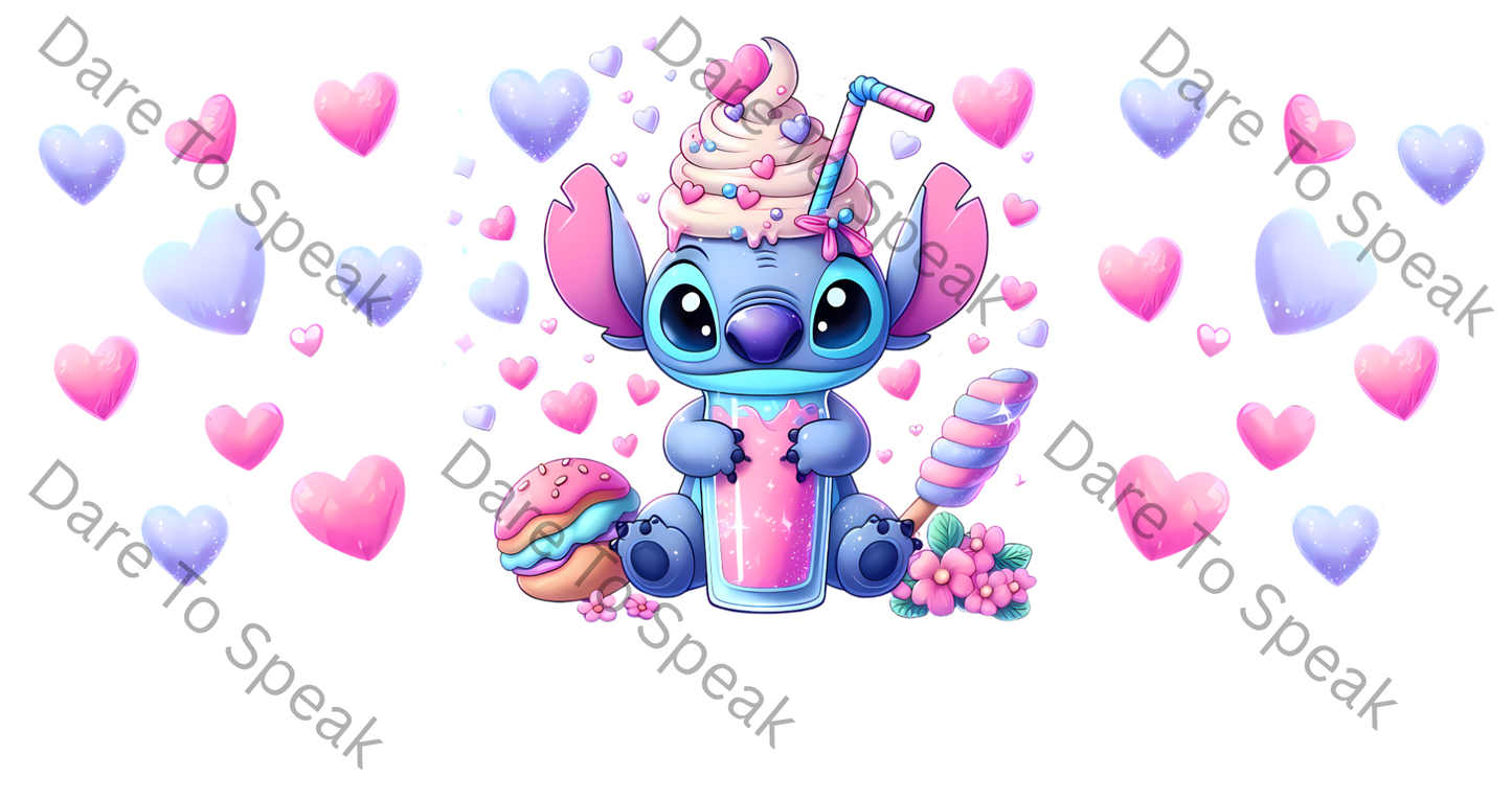 Blue Alien with milkshake