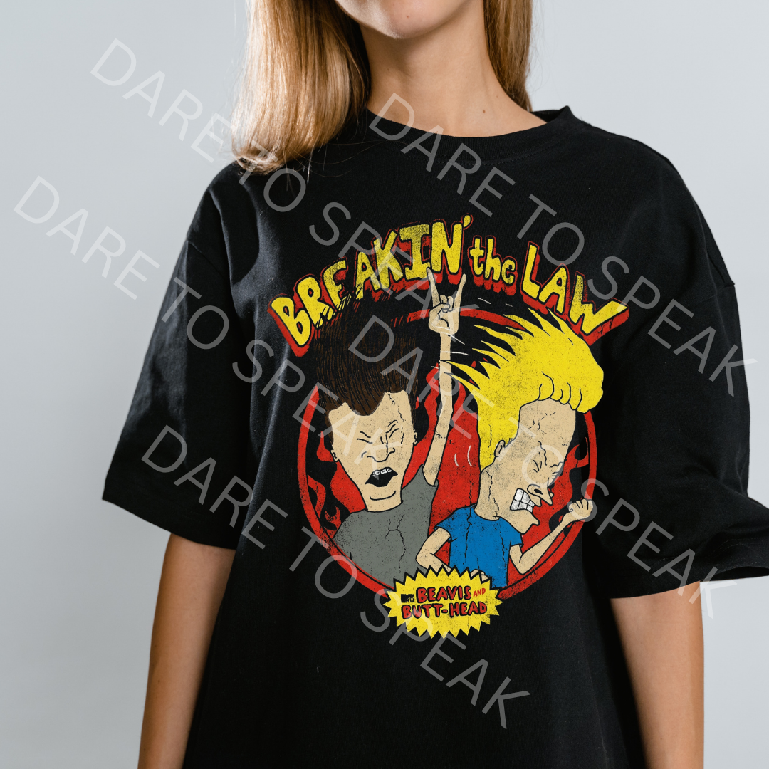 Beavis and Butt-Head Breaking the Law T-shirt mockup