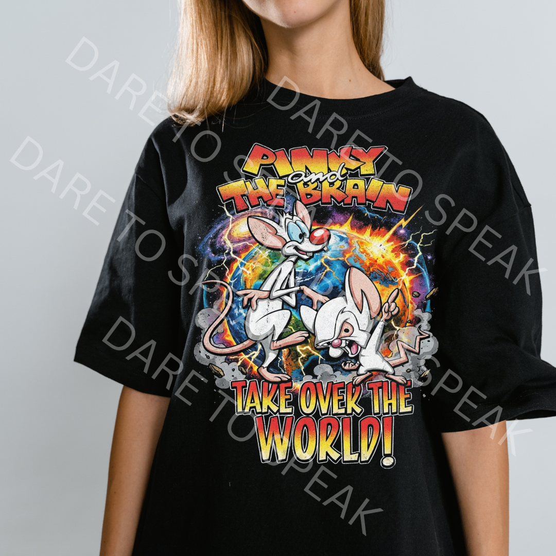 Pinky and the Brain Take Over the World T-shirt mockup