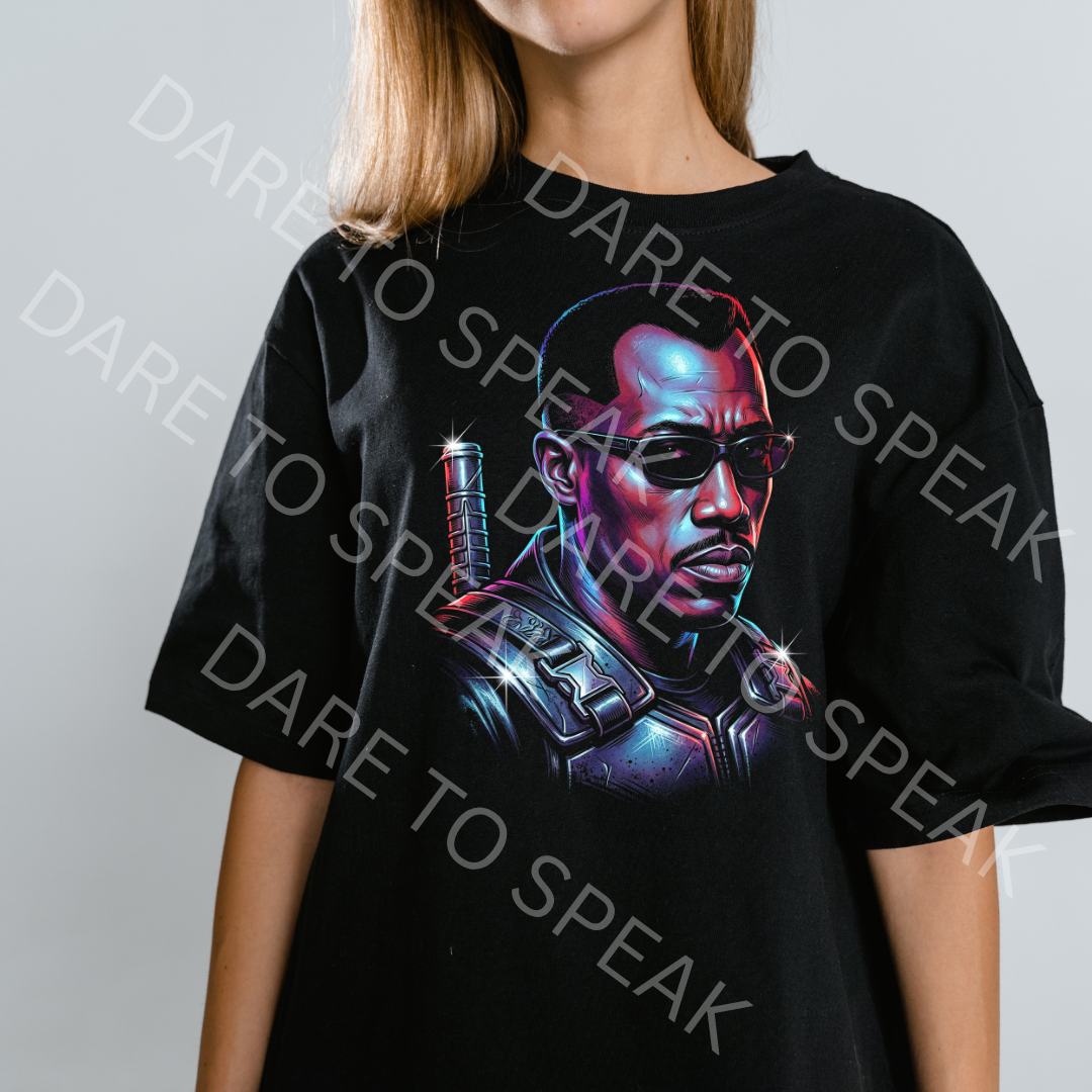 Blade Neon Portrait T-shirt mockup