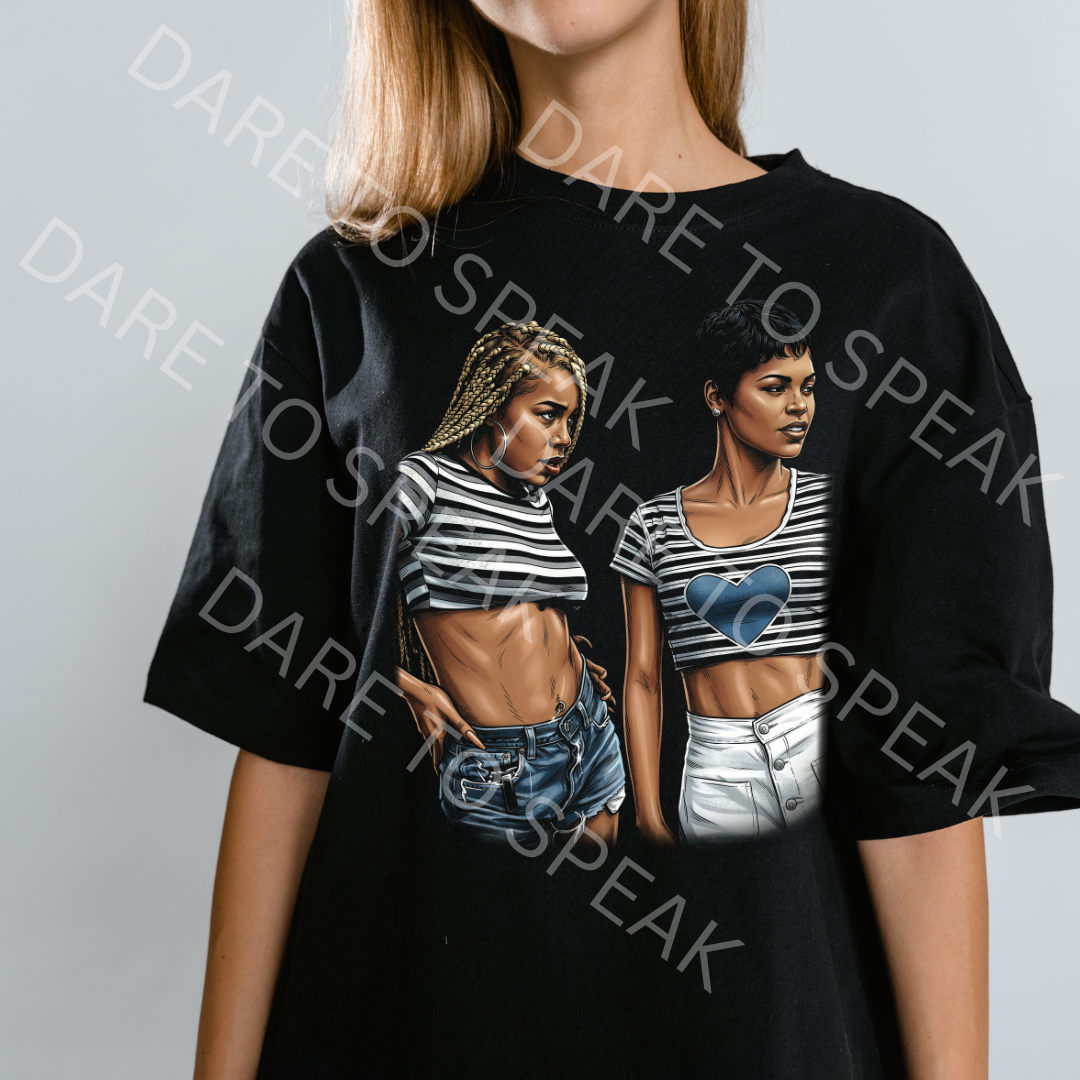 Brandy and Monica 90s T-shirt mockup