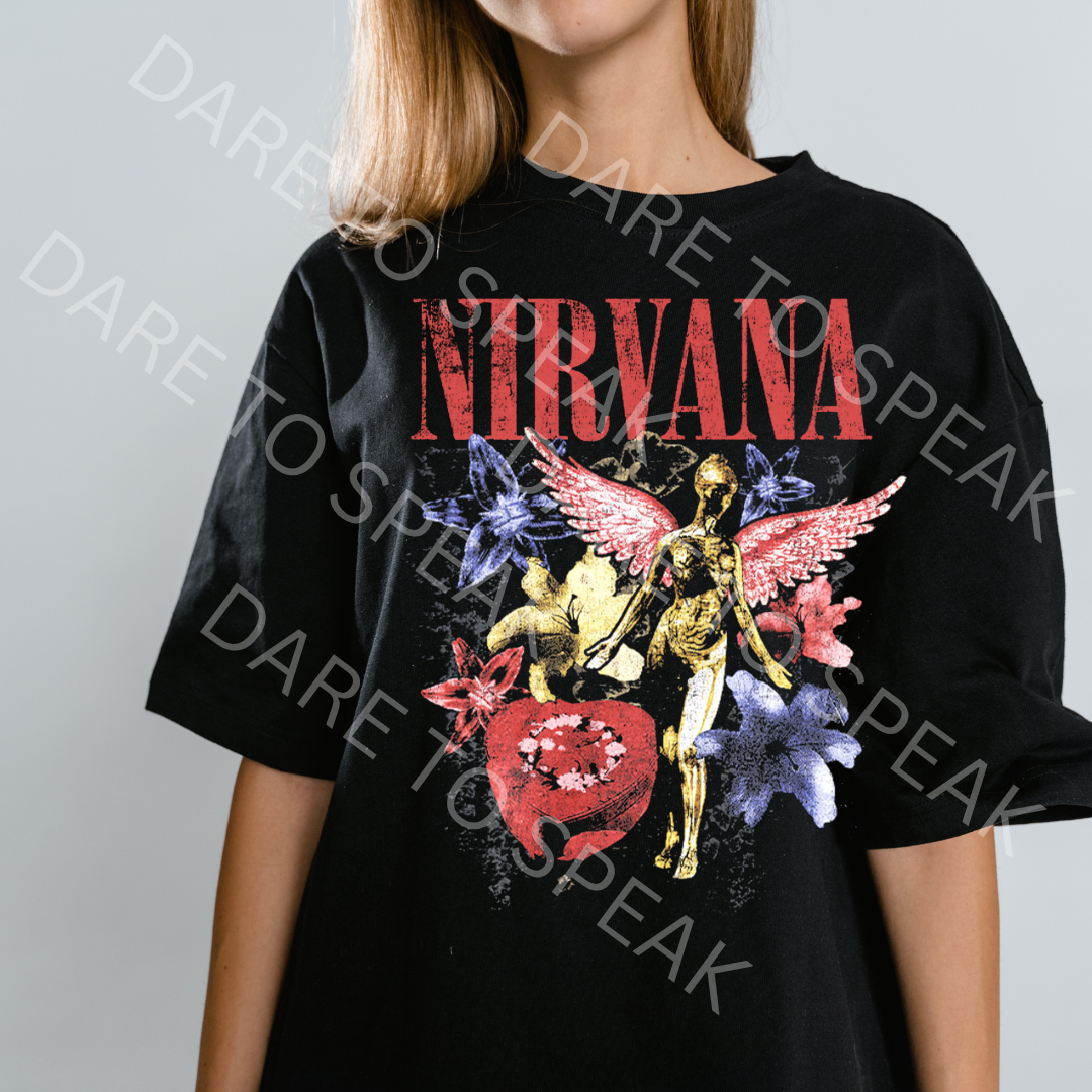 Nirvana Angel Collage T-shirt mockup