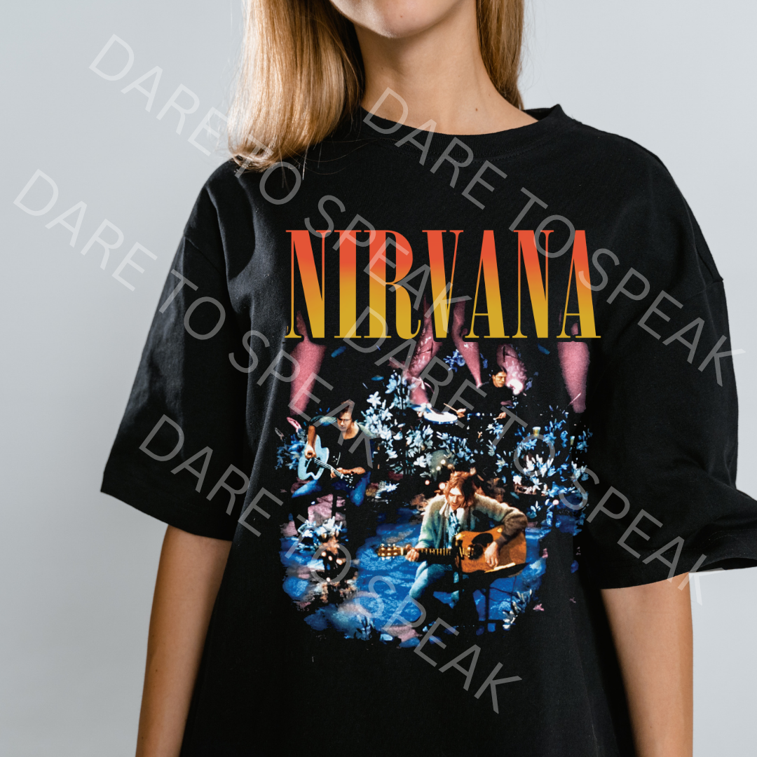 Nirvana Live Collage T-shirt mockup