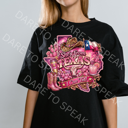 She's From Texas Western T-shirt mockup