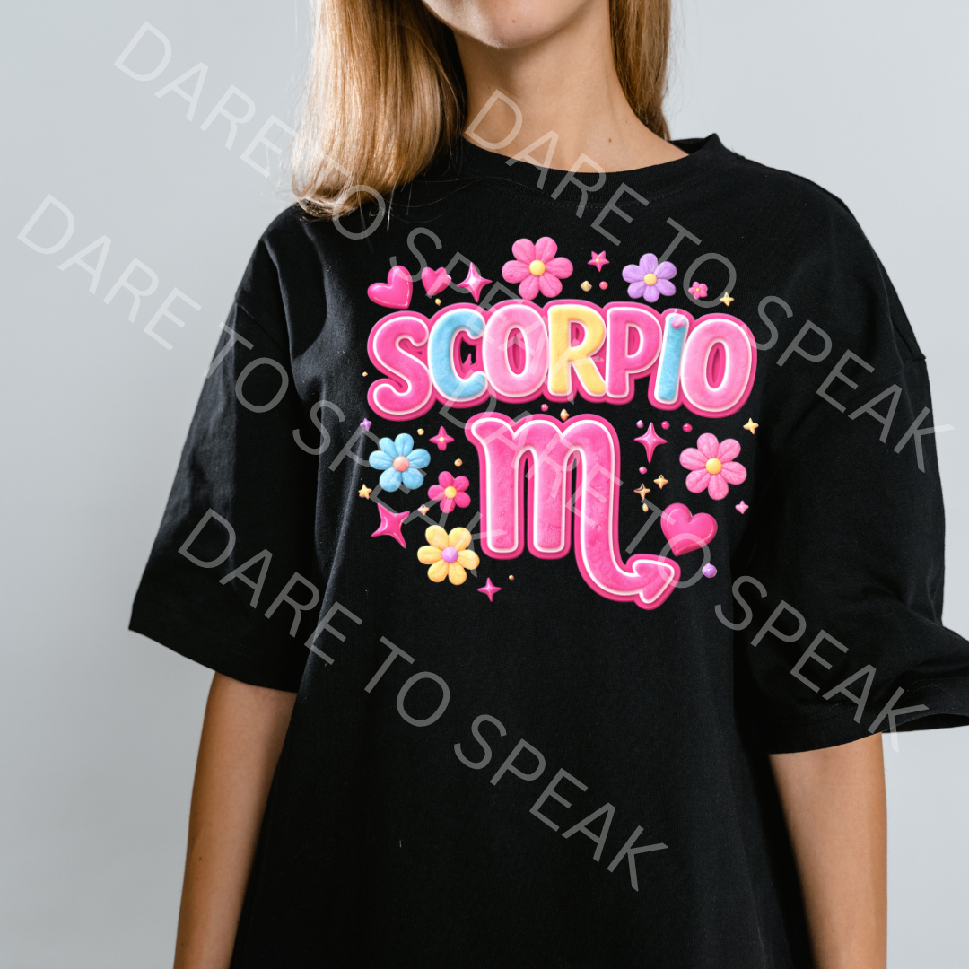 Scorpio Floral Zodiac T-shirt mockup