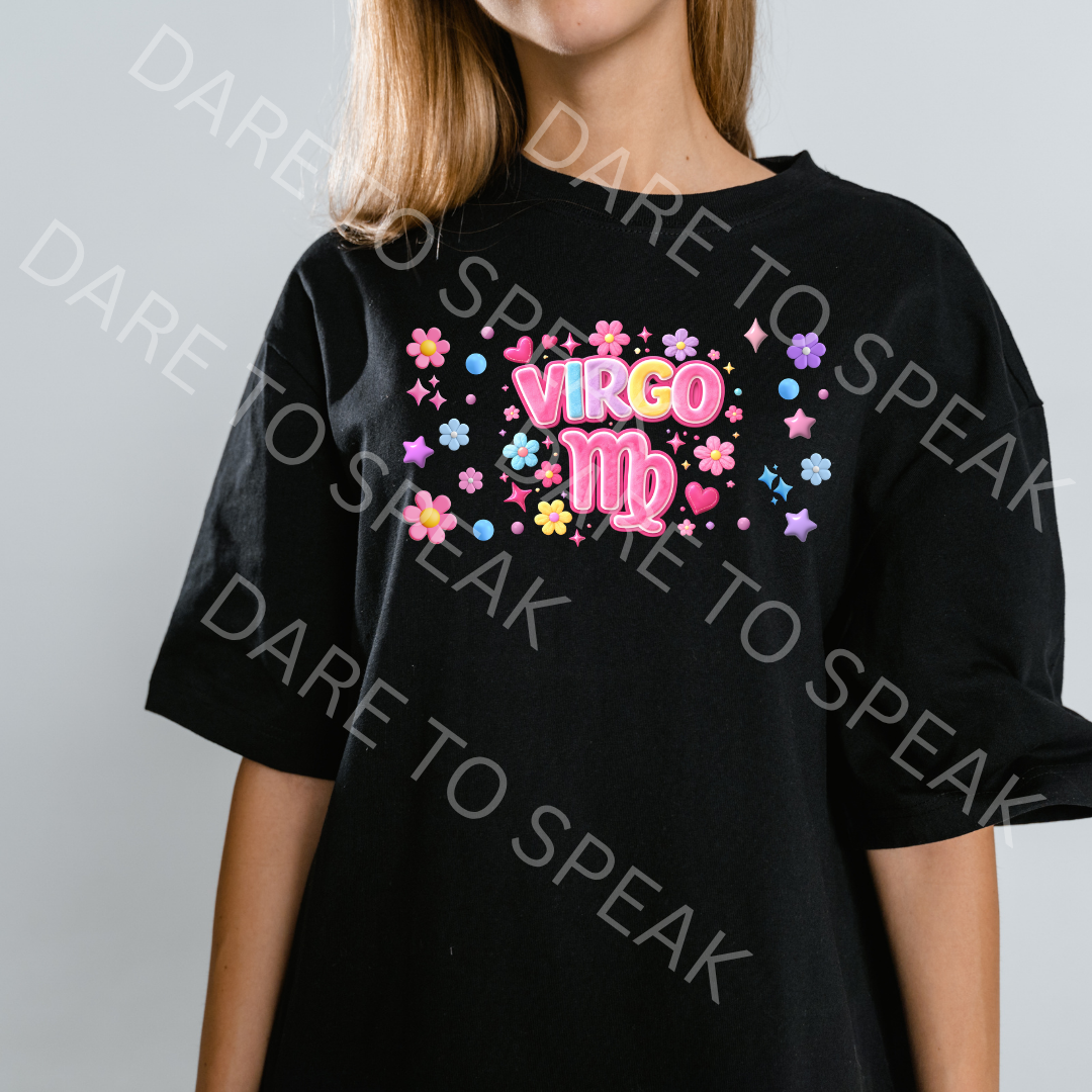 Virgo Floral Zodiac T-shirt mockup