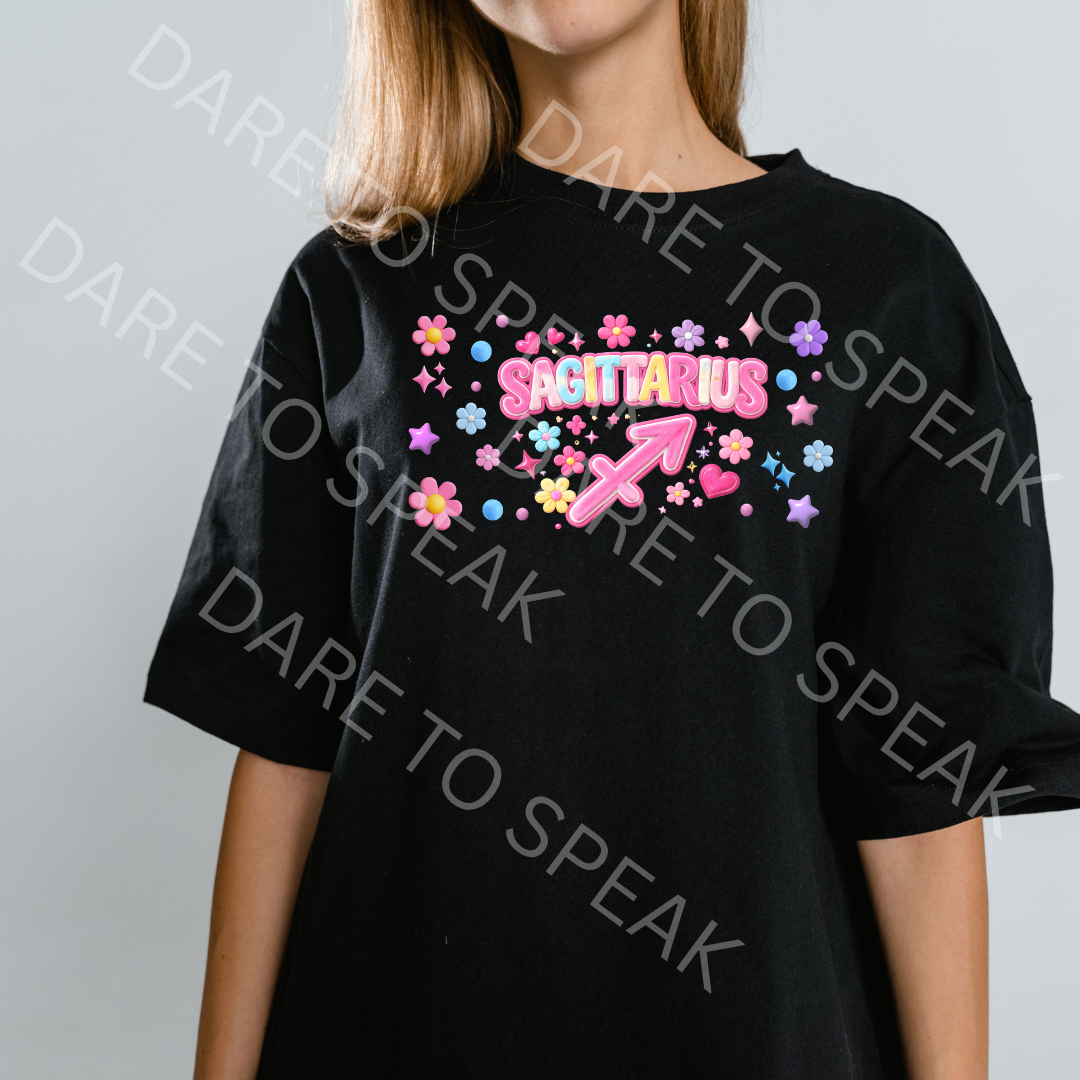 Sagittarius Floral Zodiac T-shirt mockup