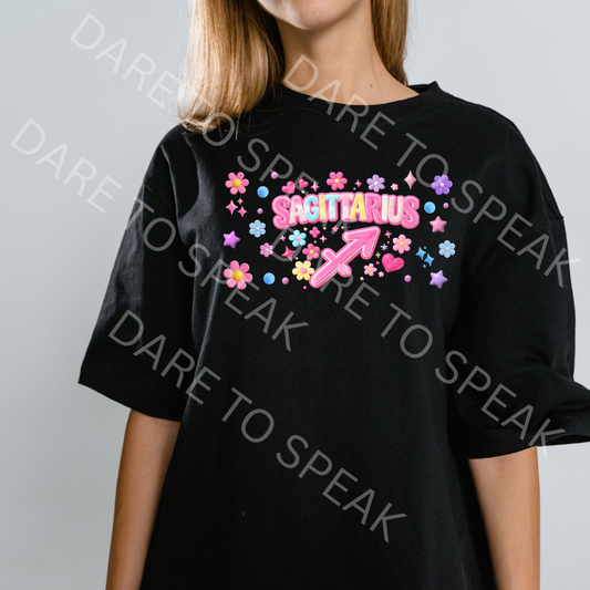 Sagittarius Floral Zodiac T-shirt mockup