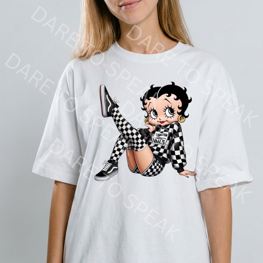 Betty Boop Checkered T-shirt mockup