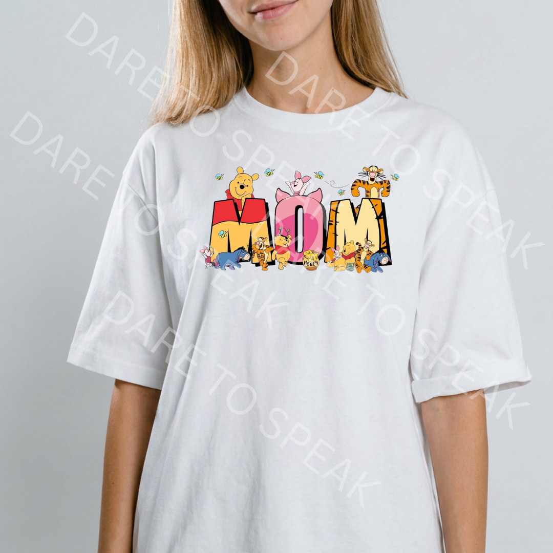 Winnie the Pooh Mom T-shirt mockup