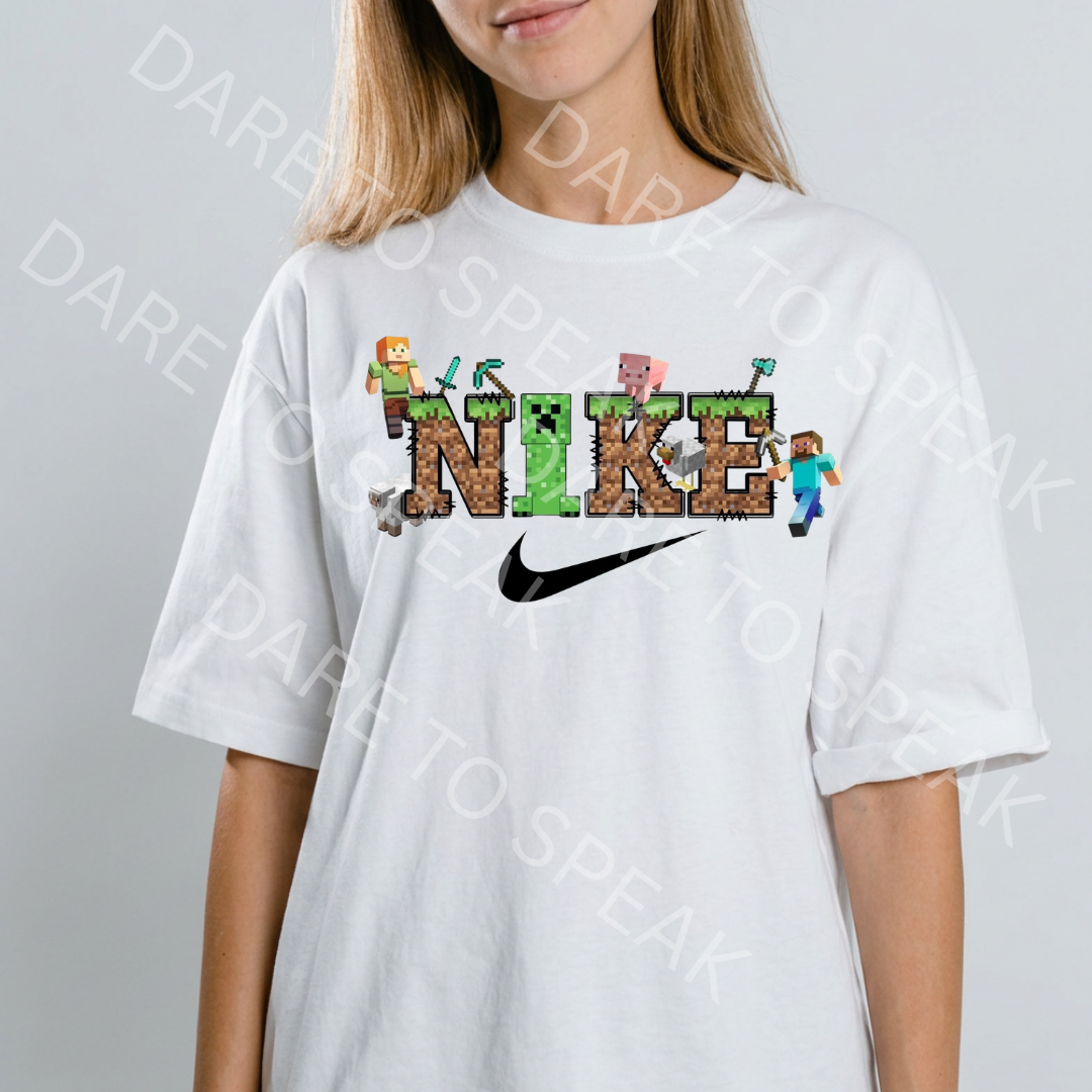 Minecraft Nike T-shirt mockup