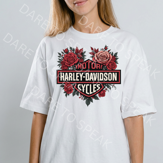 Harley-Davidson Roses T-shirt mockup