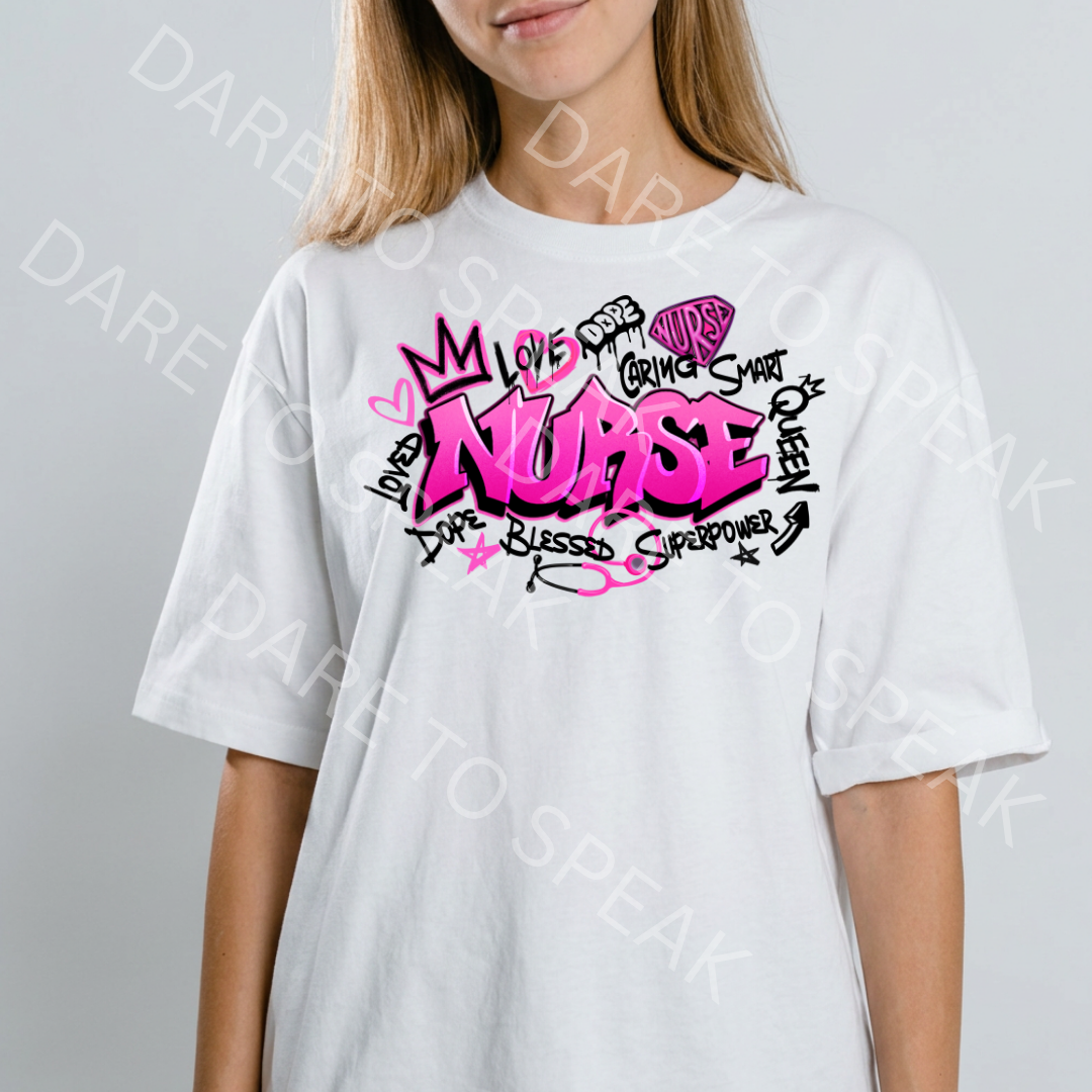 Nurse Graffiti T-shirt mockup