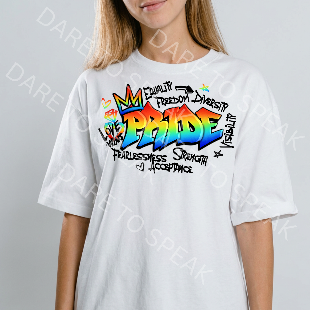 Pride Graffiti T-shirt mockup