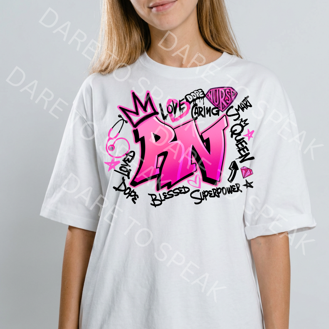 RN Graffiti T-shirt mockup