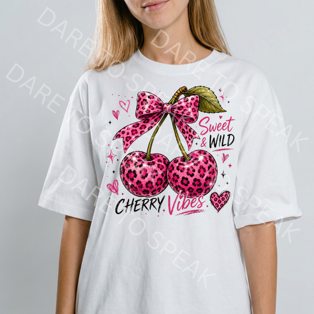 Cherry Vibes T-shirt mockup