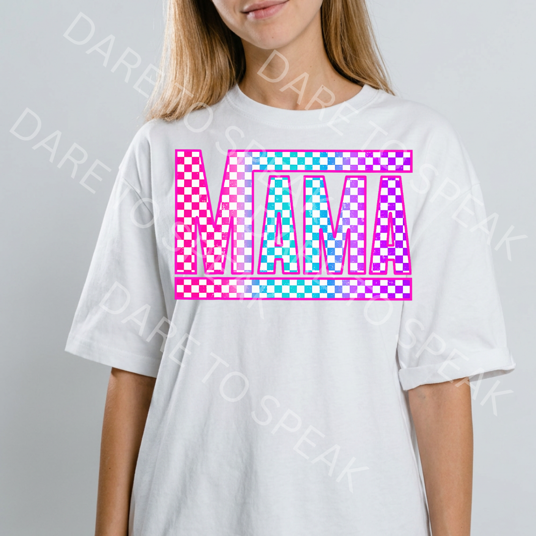 Mama Pink Blocks T-shirt mockup