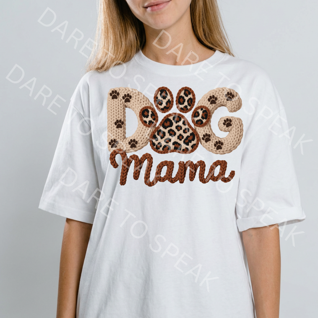 Dog Mama Leopard T-shirt mockup