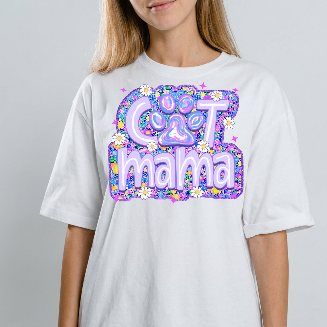 Cat Mama Pastel T-shirt mockup