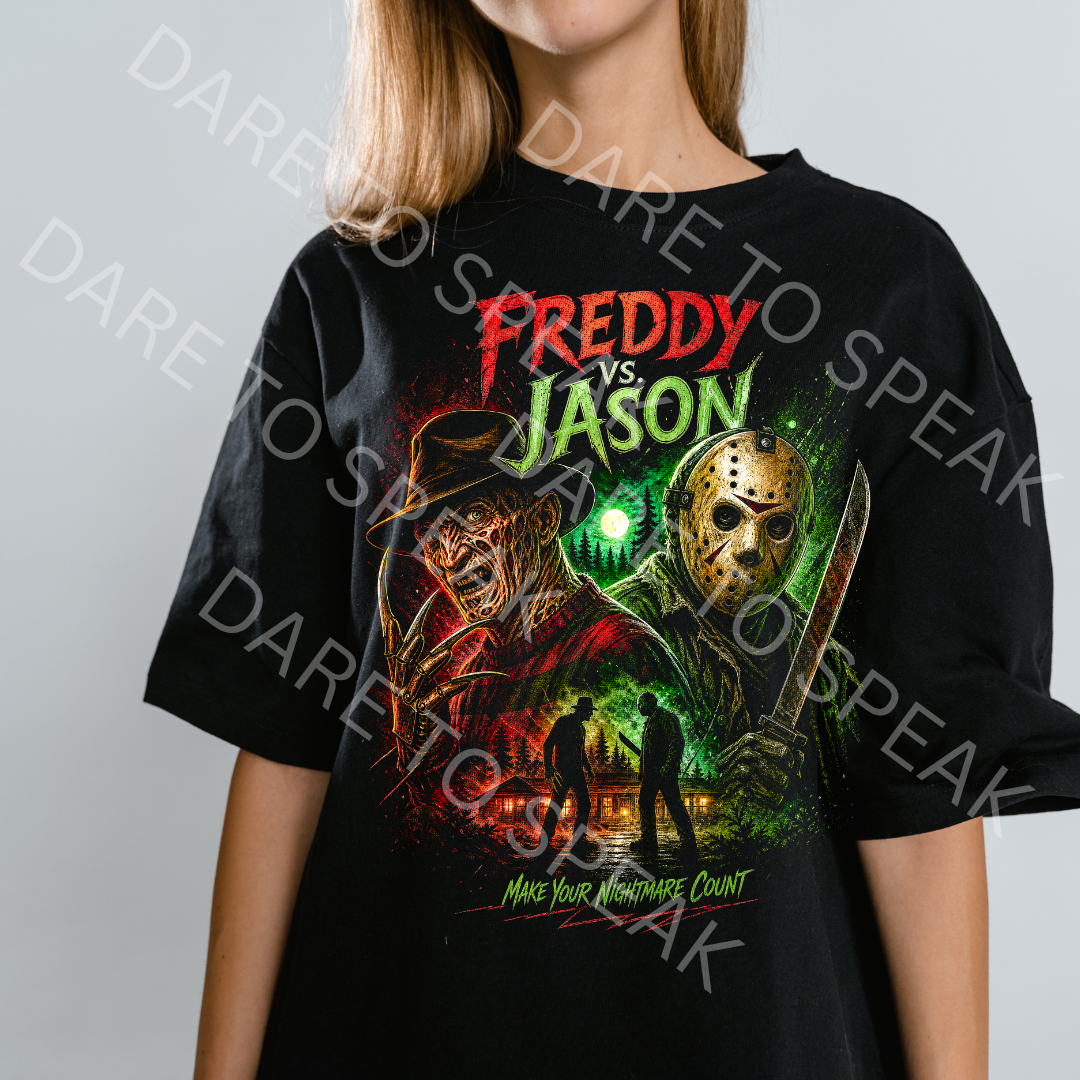 Freddy vs Jason T-shirt mockup