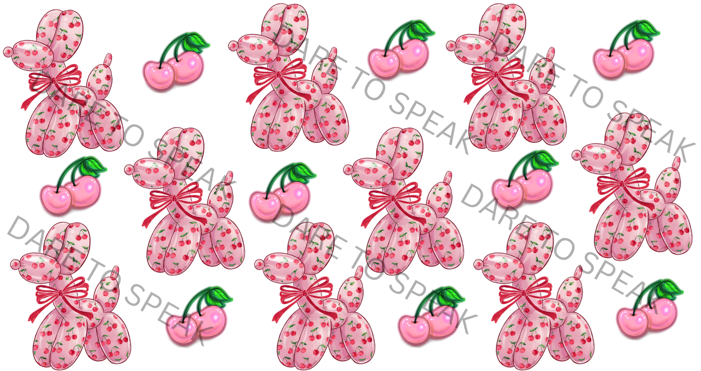 Pink Cherry Balloon Dog
