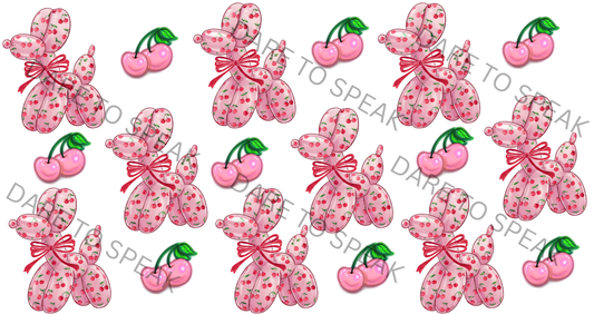 Pink Cherry Balloon Dog