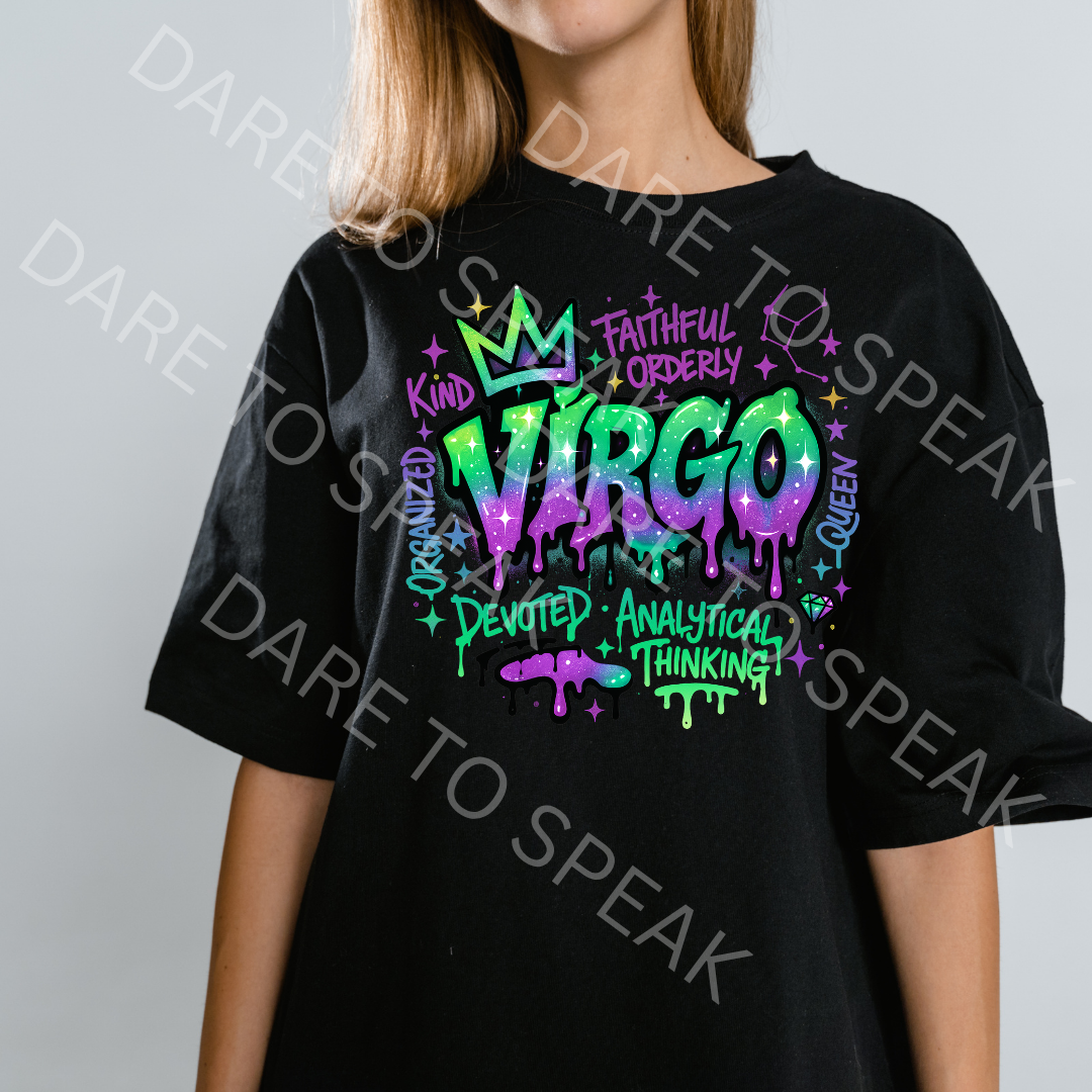 Virgo Graffiti Zodiac T-shirt mockup