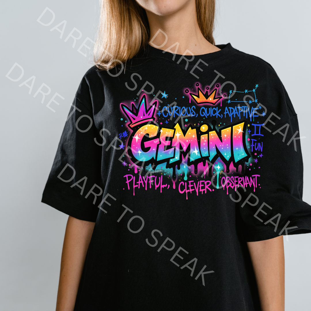 Gemini Graffiti Zodiac T-shirt mockup