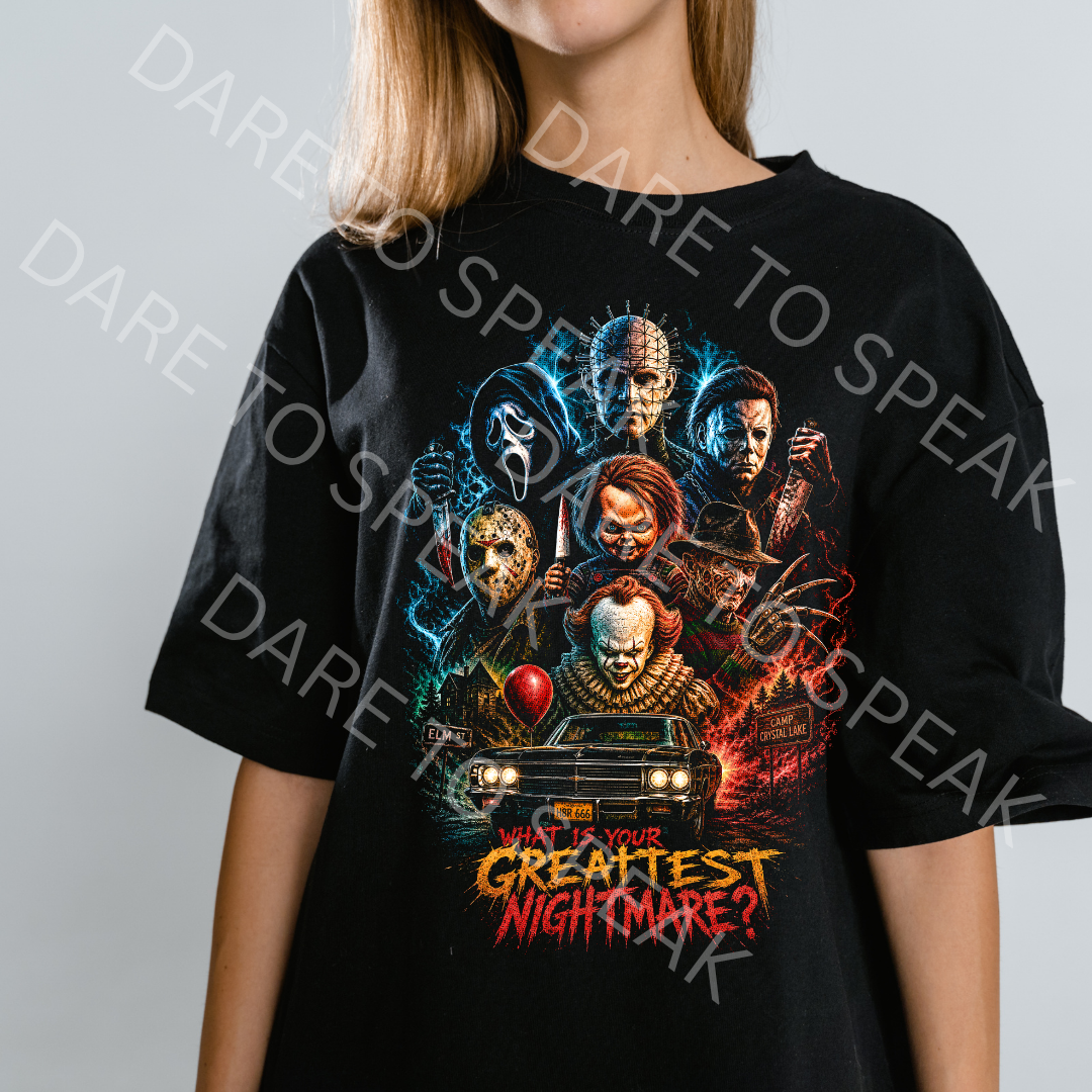 Greatest Nightmare Horror Collage T-shirt mockup