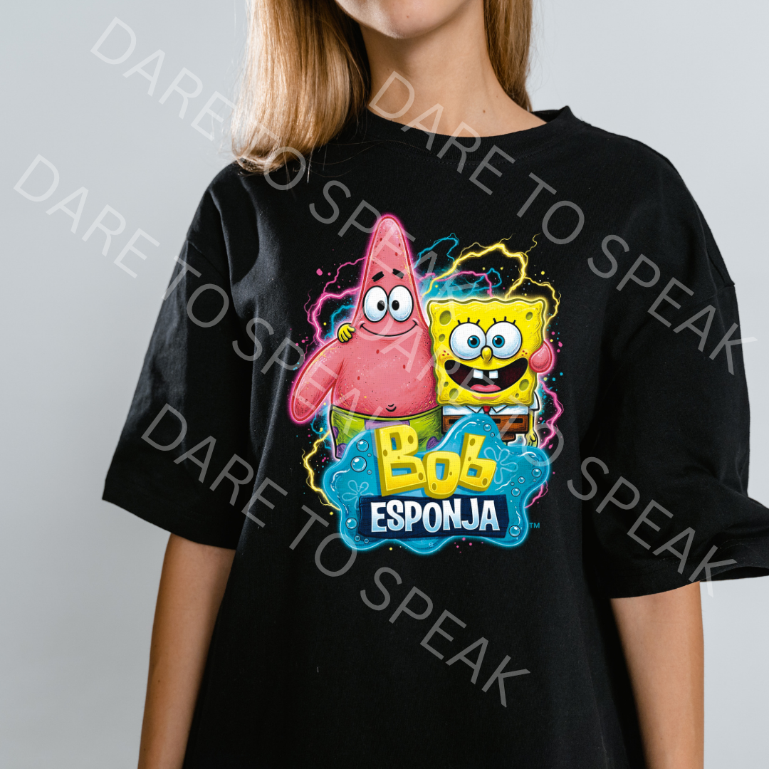 SpongeBob and Patrick T-shirt mockup