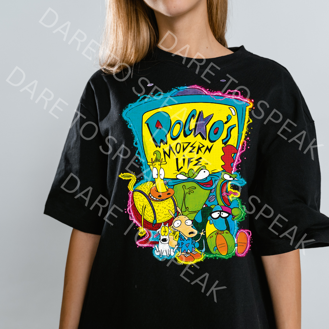 Rocko's Modern Life Neon T-shirt mockup