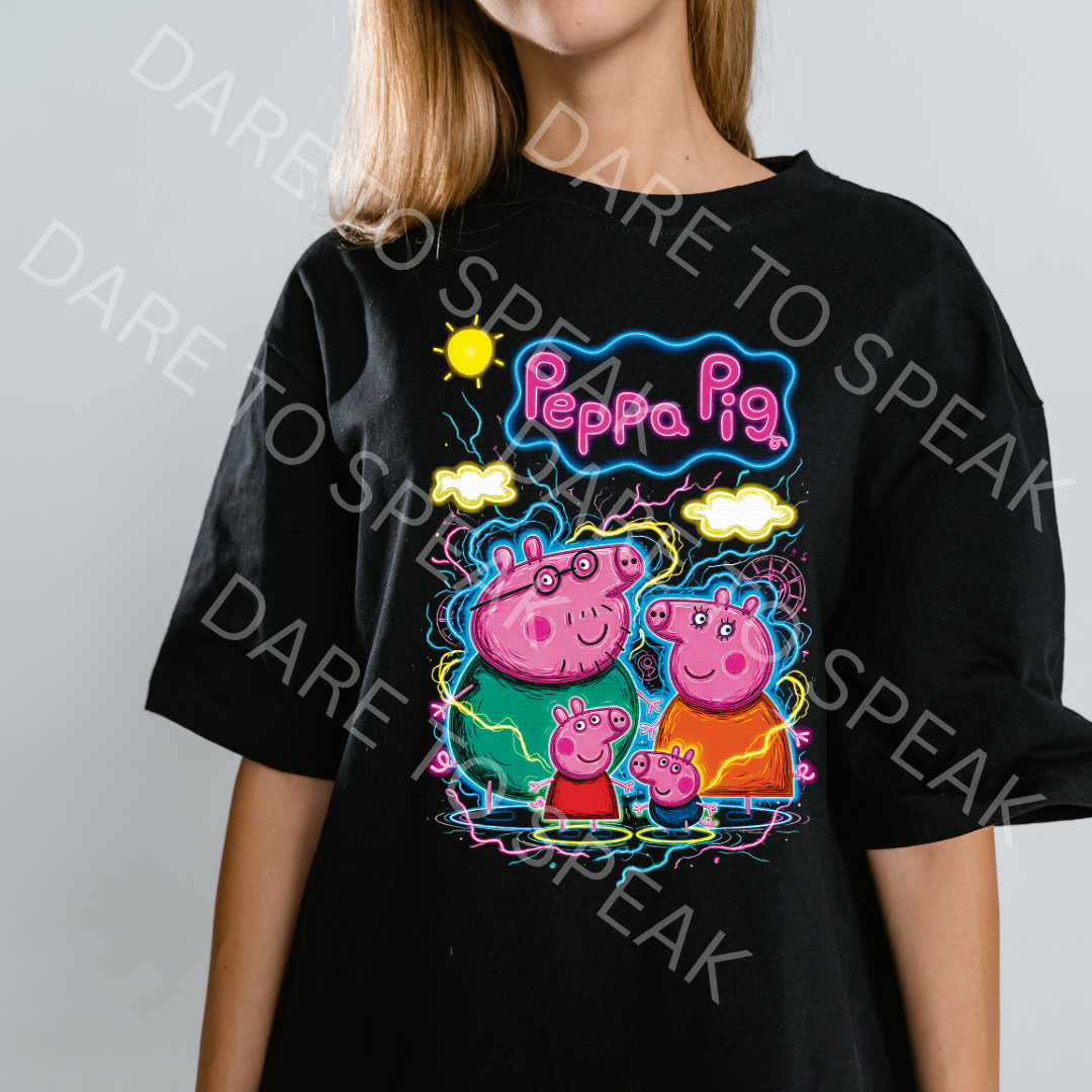 Peppa Pig Neon T-shirt mockup