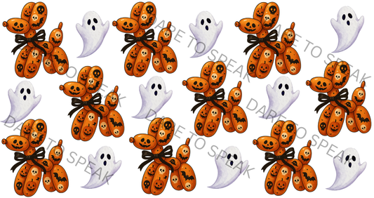 Pumpkin Ghost Balloon Dog