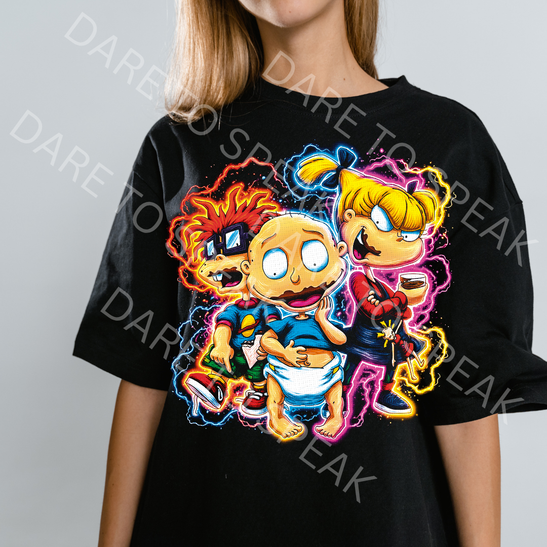 Rugrats Trio Neon T-shirt mockup