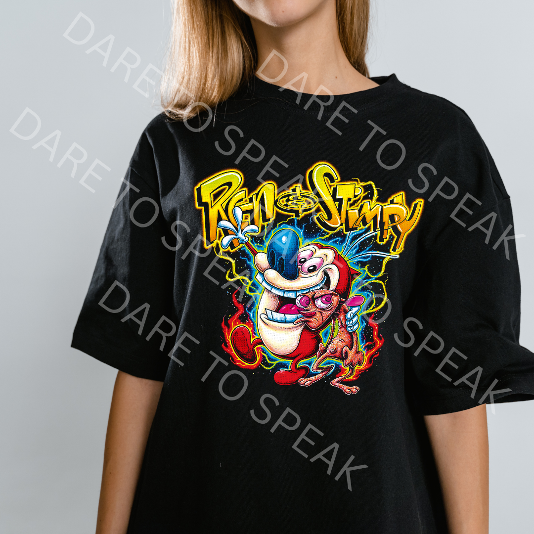 Ren and Stimpy T-shirt mockup