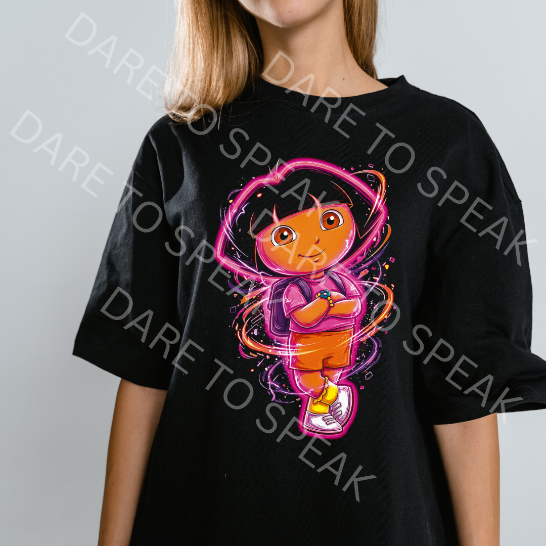 Dora Neon T-shirt mockup